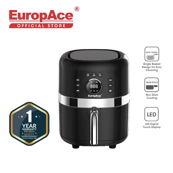 EuropAce 3.5L Air Fryer (Black / 1500W / Digital / Touch Control)